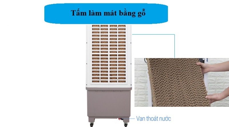 Trang bị tấm làm mát trong quạt bằng gỗ