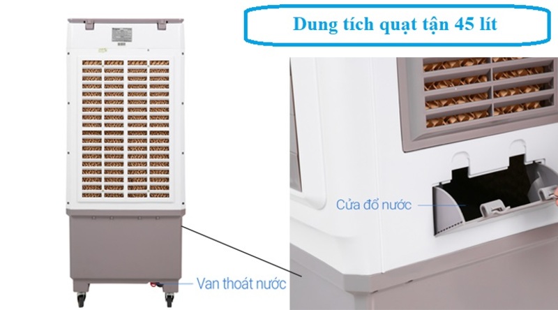 Sở hữu dung tích 45 lít dung liên tục trong khoảng 10 tiếng